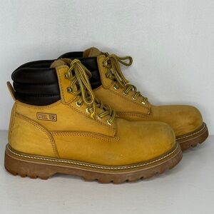 Brahma Boulder‎ Steel Toe Boots Leather Oil Resistant Lug Soles Hiking Work Sz 7